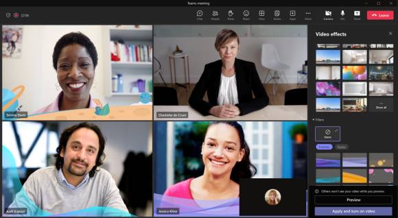 Teams-Videomeeting mit Filtern 