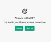 Screenshot des Login-Bildschirms von ChatGPT