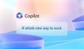 Microsofts Copilot-Banner mit Logo 