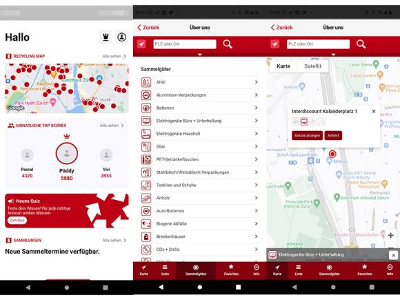 Recycling-Map-App für Android 