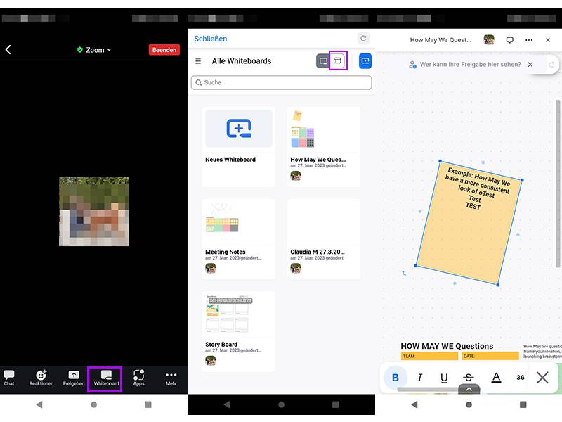 Zoom Whiteboard in der mobilen App verwenden pctipp.ch