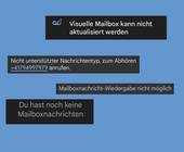 Beispiele von Fehlermeldungen beim Versuch, eine Visual Voicemail abzuspielen