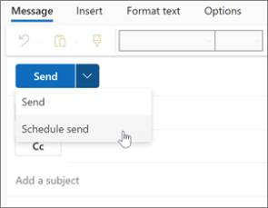 Screenshot "Schedule send"