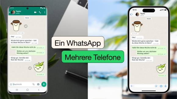 Zwei Smartphones mit derselben WhatsApp-Session 