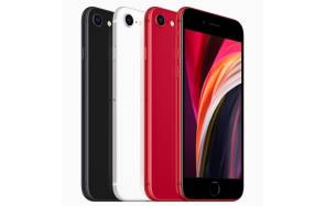 Symbolbild zeigt drei iPhones in Schwarz, Weiss und Rot 