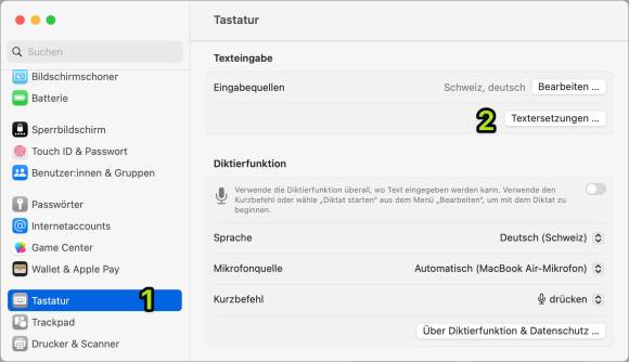 Der Screenshot zeigt die Erstellung eines Textbausteins