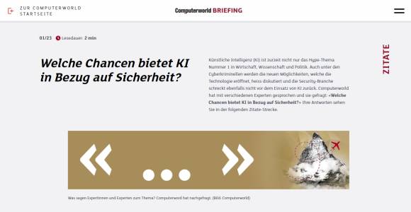 Screenshot einer Computerworld-Briefing-Seite 