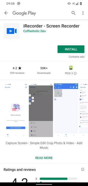 Die iRecorder-App im Google Play Store 