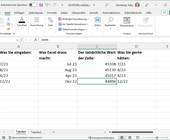 Beispieldaten in einer Excel-Tabelle zeigen das Problem