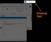 Die kleine Snipping-Tool-Leiste über der im Hintergrund ausgegrauten Excel-Anwendung