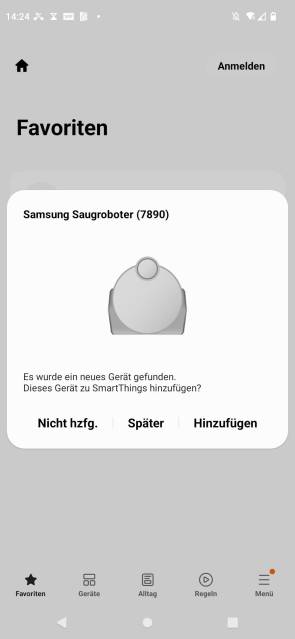 SmartThings-App findet Jet Bot AI+