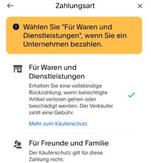 Screenshot Paypal-Zahlung 