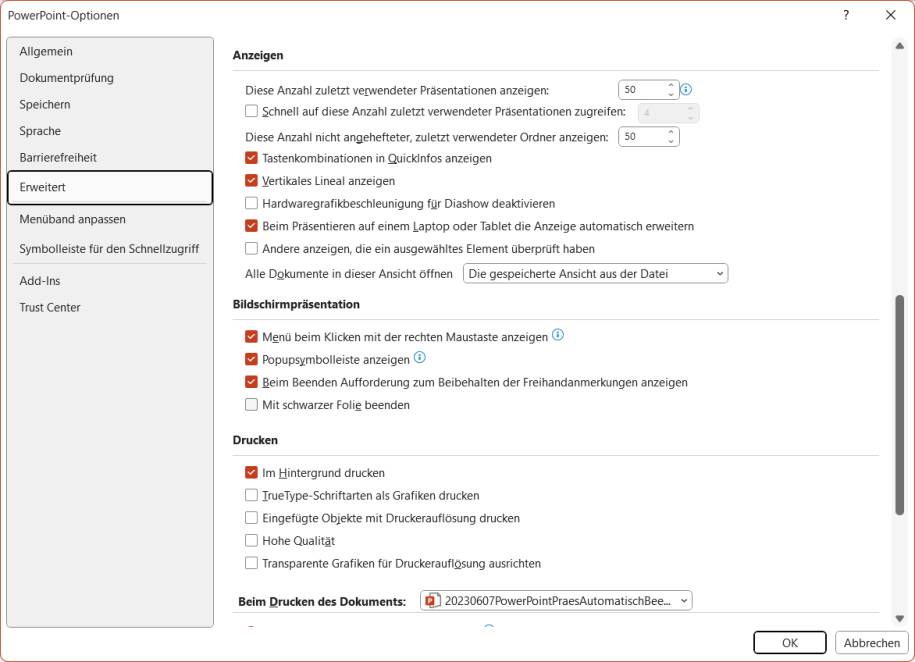 PowerPoint Präsentation nach Abspielen beenden pctipp.ch