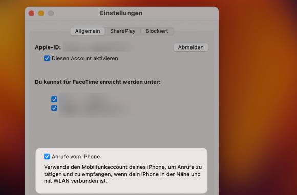 Die Einstellungen am Mac in der Anwendung FaceTime