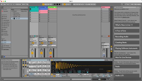Screenshot von Ableton Live mit dem eben erstellten Set aus Note