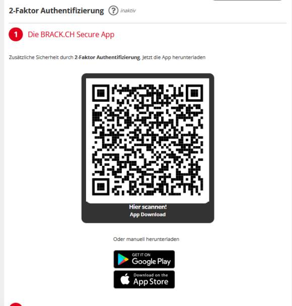 QR-Code führt zur Brack.ch Secure App