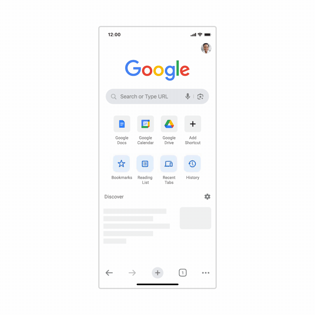 Animiertes GIF zeigt Lens-Feature in Chrome für iOS