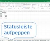 Excel-Screenshot und der Schriftzug: Statusleiste aufpeppen