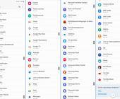 Vier Screenshots zeigen, wie viele Apps auf Samsung-Geräten vorinstalliert sind