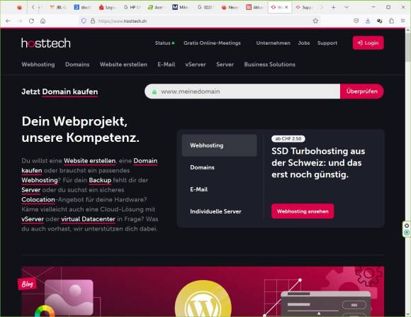 Hosttech.ch Webseite