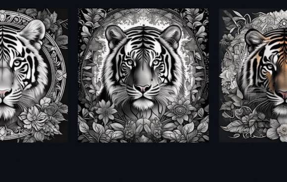 Ein künstlich generiertes Portrait eines Tigers 