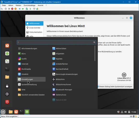 Linux Mint als virtuelle Maschine in Windows Hyper-V 