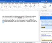 Screenshot des LanguageTools in Word