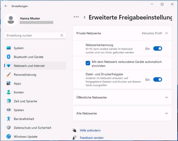 Netzwerkeinstellungen unter Windows 11