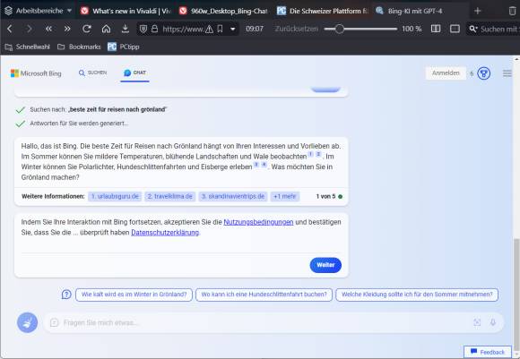 Bing Chat im Vivaldi-Browser 