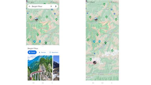 Google Maps mit bzw. ohne Suchleiste oben 