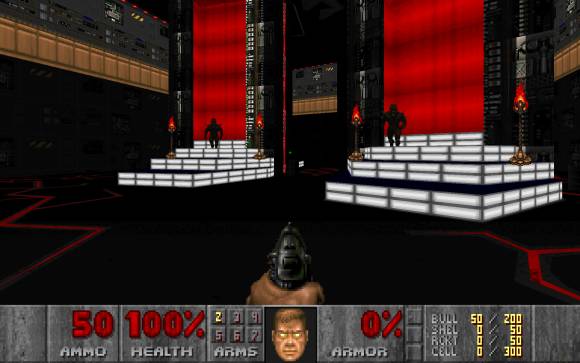 Szene aus dem First-Person-Shooter Doom