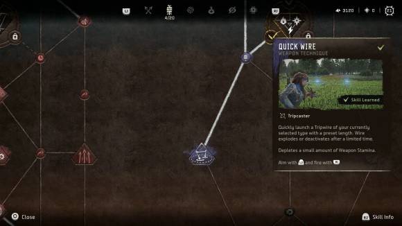 Ausschnitt aus dem Skill-Tree in Horizon Forbidden West