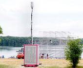 Der neue mobile 5G-Sendemast der Telekom