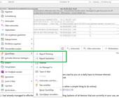 Screenshot zeigt Outlook mit dem Menü zum Verwenden eines QuickSteps