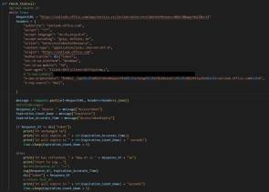 Screenshot eines Codeschnipsels, das die Angreifer laut Microsoft verwendet haben 