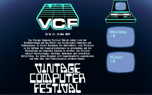 Screenshot der Webseite des "Vintage Computer Festival" 
