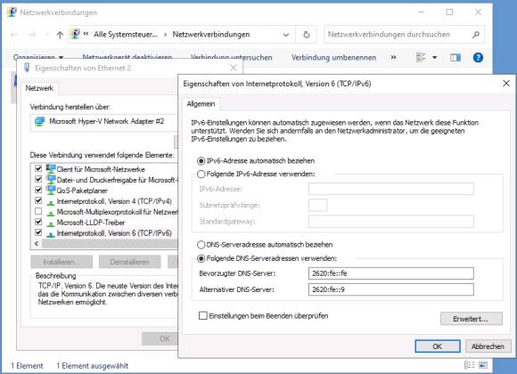 IPv6-Einstellungen unter Windows 10