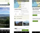 Drei Screenshots aus der Komoot-App