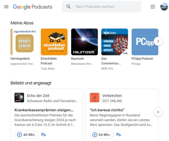 Google-Podcast-Webseite 