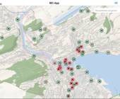 Der digitale Stadtplan zeigt die öffentlichen WC-Anlagen