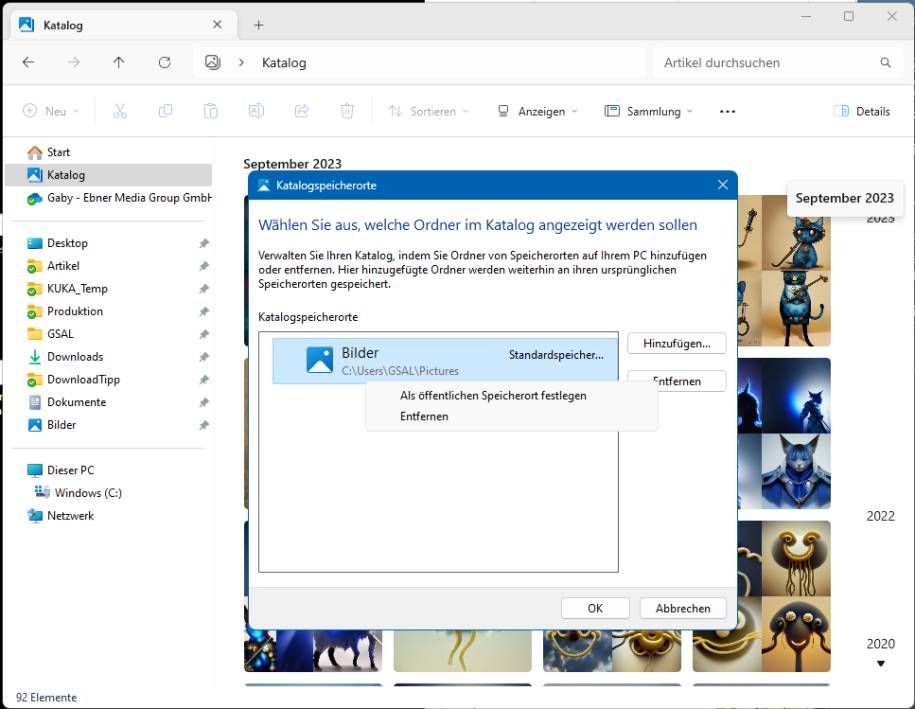 Windows 11 KatalogOrdner im Explorer pctipp.ch