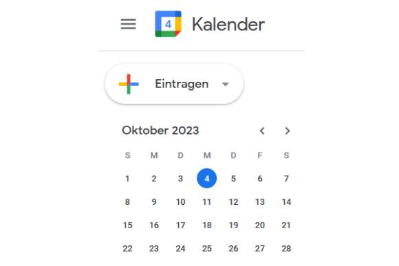 Google Kalender Logo und Monatskalender 