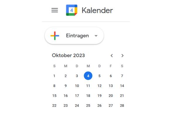 Google Kalender Logo und Monatskalender 