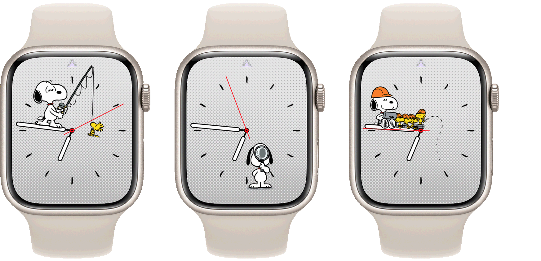 Zifferblätter der Apple Watch mit Snoopy-Motiven