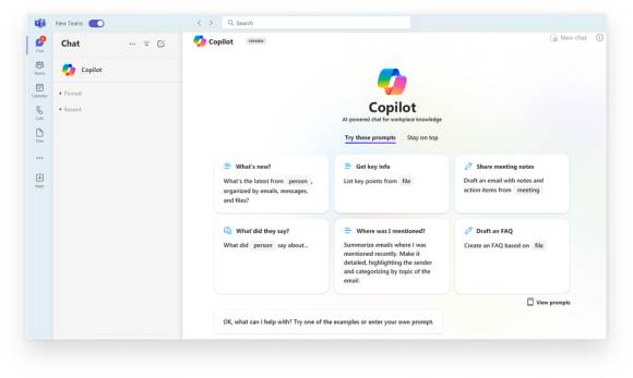 Screenshot der Co-Pilot-Funktion in Teams 