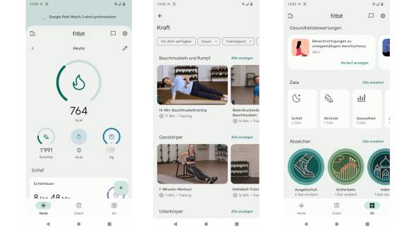 Screenshots der Fitbit App