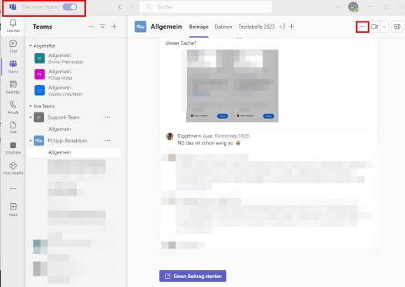 Das neue Microsoft Teams (Desktop)