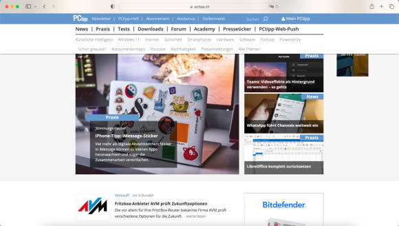 Bild 3: Der Apple-Webbrowser Safari ist stellenweise etwas zu eigen für die Browserwelt