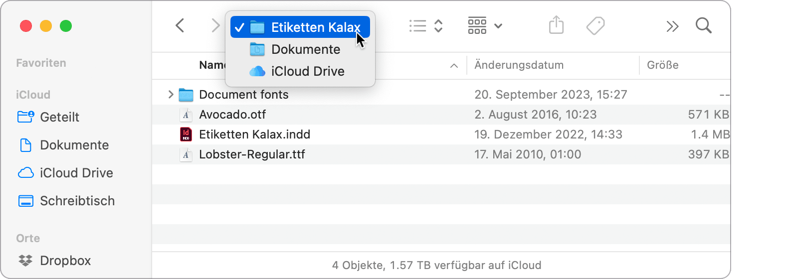 Hierarchie der verschachtelten Ordner