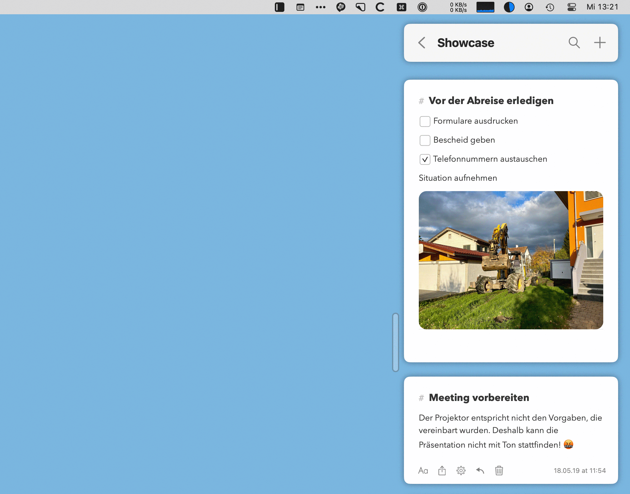 Screenshot von SideNotes